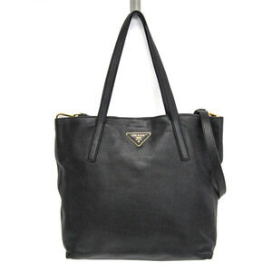 PRADA Black Leather Shoulder Bag
